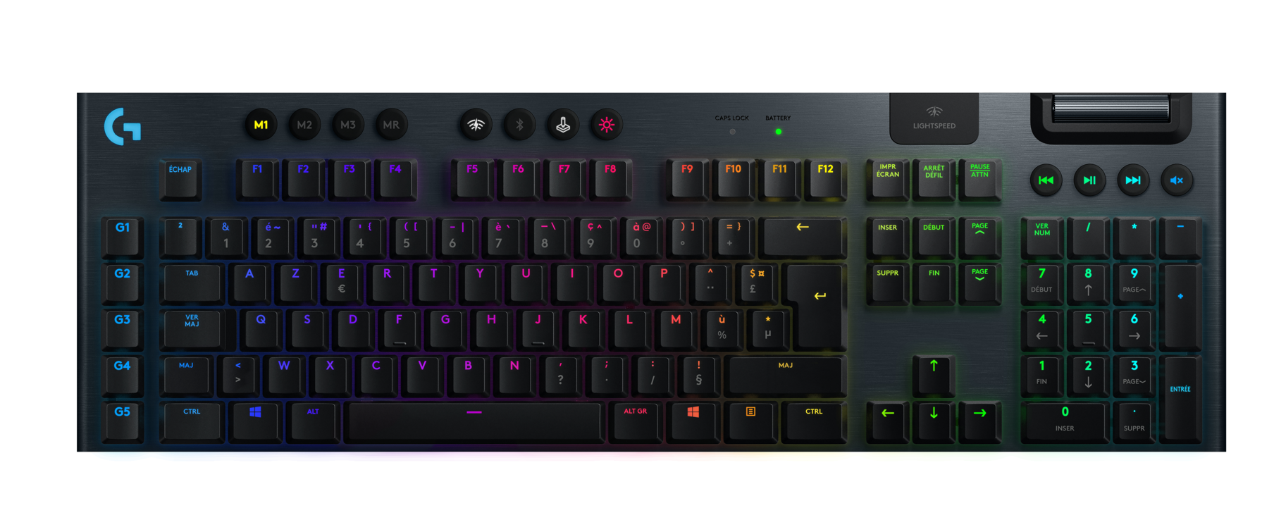 Logitech Clavier mécanique de jeu Lightspeed RGB sans fil avec GL tactile G915 Carbon - Azerty BE