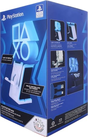 Cable Guys Ikon - Sony - Playstation Logo Support Lumineux Chargeur pour Téléphone et Manette - flash vidéo