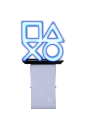 Cable Guys Ikon - Sony - Playstation Logo Support Lumineux Chargeur pour Téléphone et Manette (Sans Batterie)