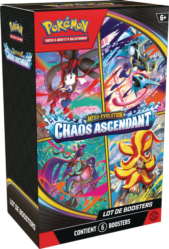 Pokémon JCC : Lot de 6 boosters Méga-Évolution - ME04 Chaos Ascendant