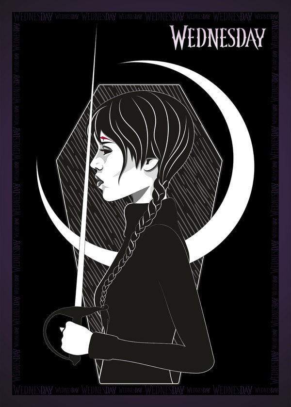 Netflix - Mercredi - Poster - Clôture 50x70cm - flash vidéo