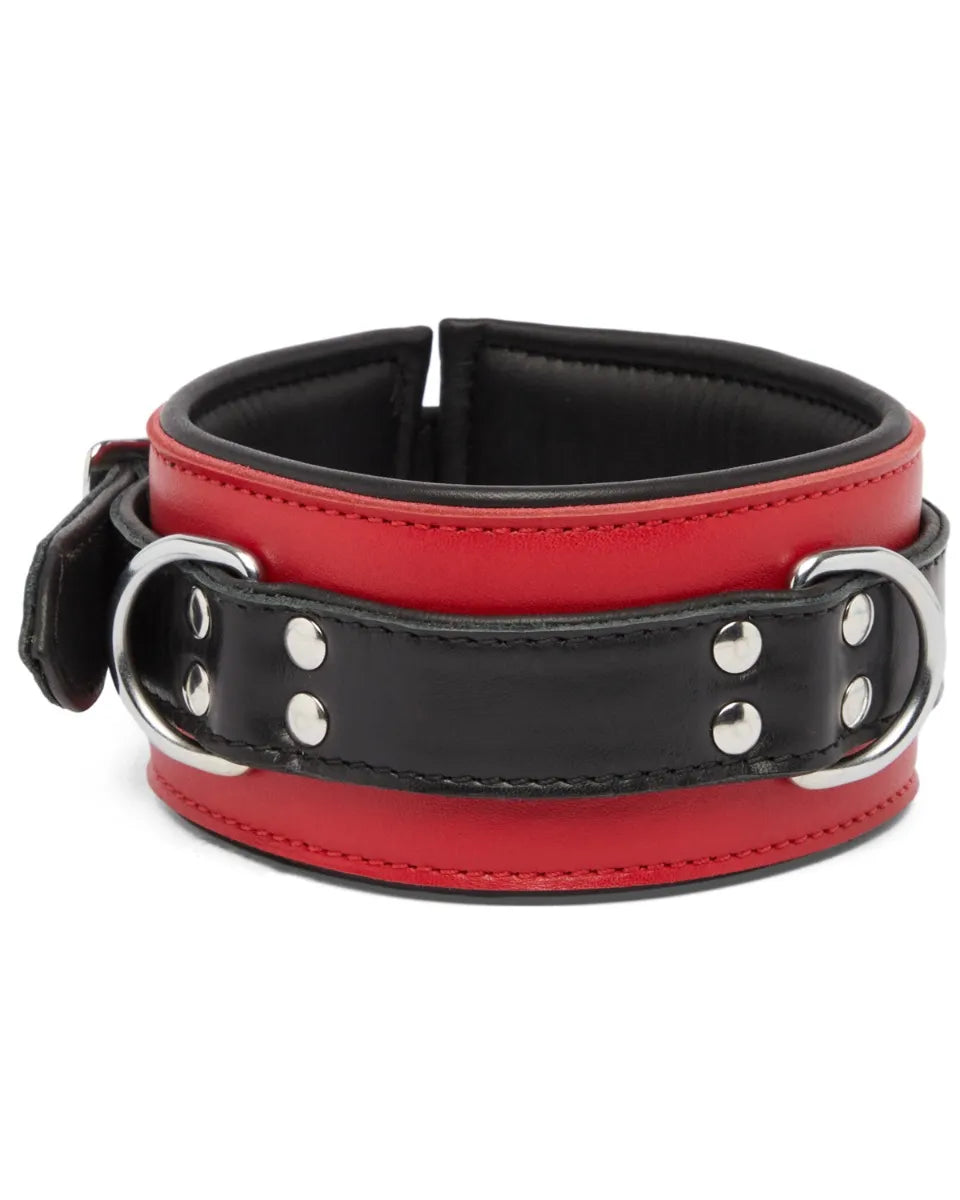 Collier rouge et noir en cuir véritable - flash vidéo