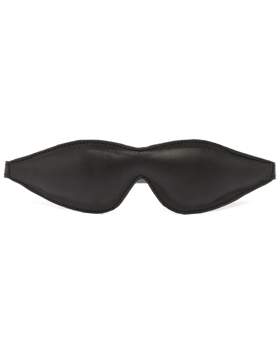 Masque occultant noir en cuir véritable souple avec rembourrage - flash vidéo