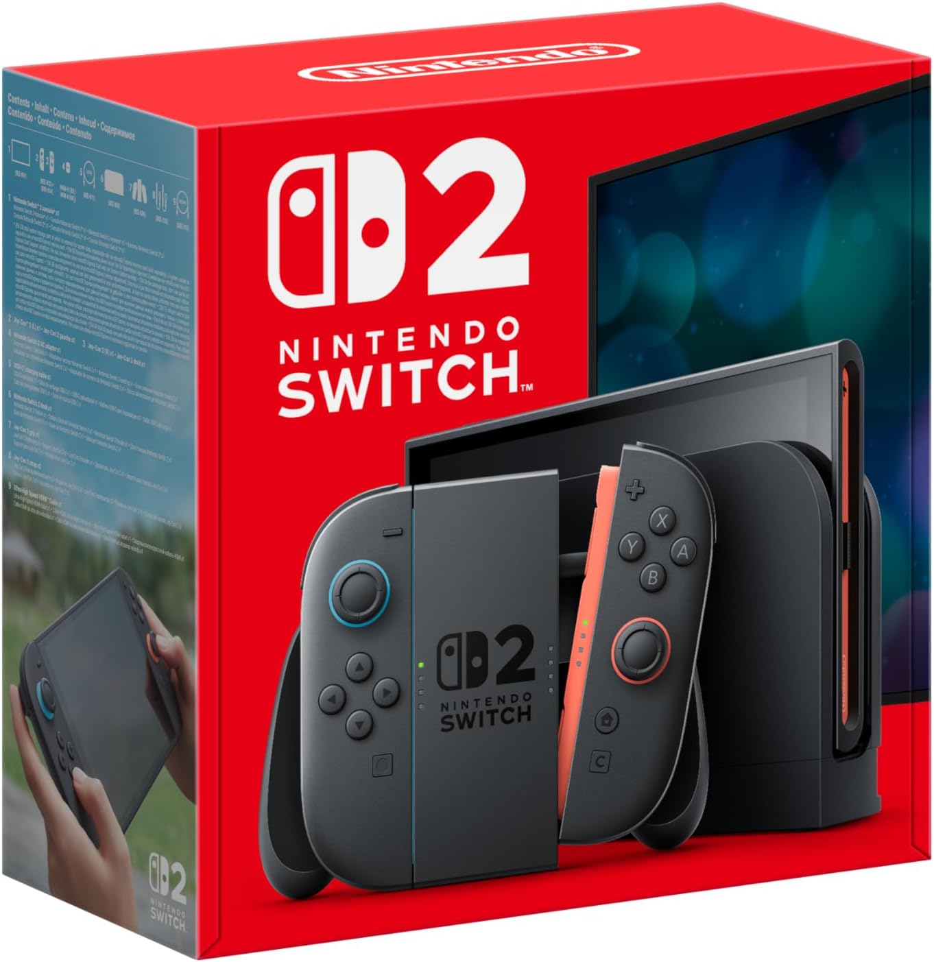 Console Nintendo Switch 2 avec paire de manettes Joy-Con 2 bleu clair/rouge clair