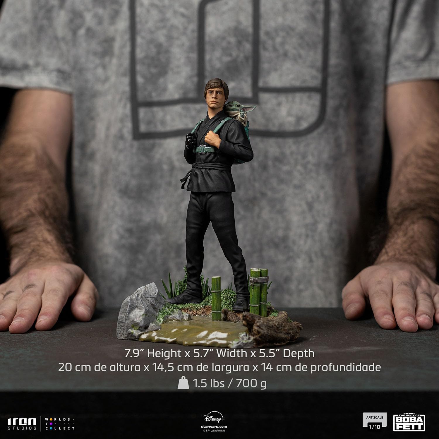Iron Studios - Arts Scale 1/10 - Star Wars: Book of Boba Fett - Luke Skywalker and Grogu (Training Version) Statue 20cm - flash vidéo