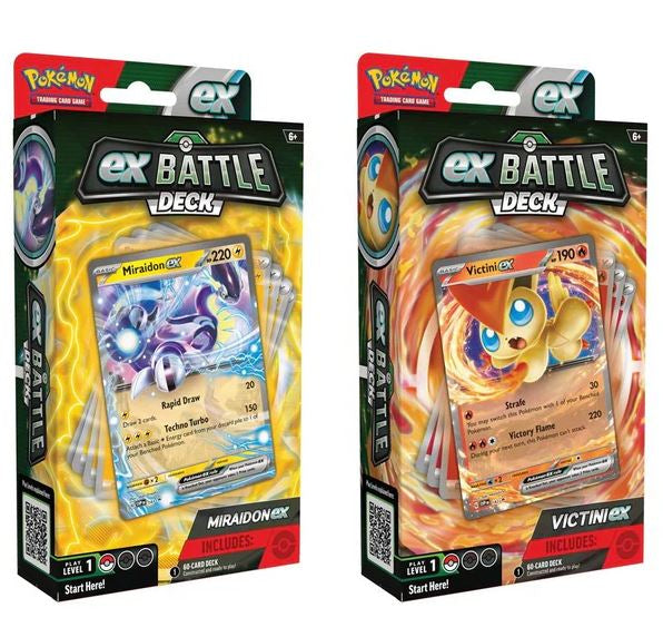 Pokémon JCC - Deck Combat Miraidon-ex ou Victini-ex (1x deck aléatoire) - flash vidéo