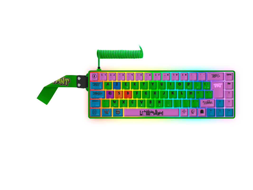 DragonShock - Clavier de jeu mécanique filaire RGB TMNT Cowabunga - Azerty FR
