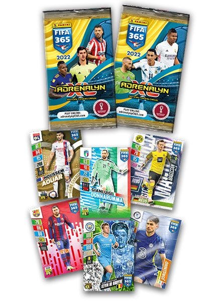 Panini - FIFA 2022 Blister 4 Pochettes + 2 Cartes Edition Limitée + 1 Carte XXL