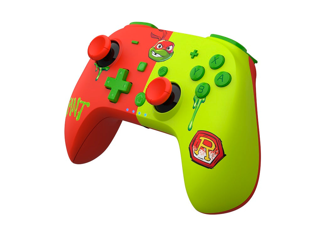 DragonShock - Manette sans fil Bluetooth PopTop+ TMNT Cowabunga Raphael pour Switch, Switch 2, PC et Mobile