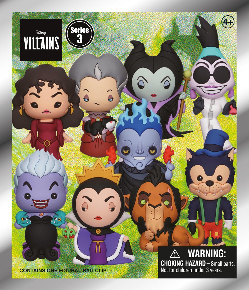 Disney - Assortiment en blind box de figurines de sac de collection Vilains en mousse (Série 3) (24 pcs) - flash vidéo