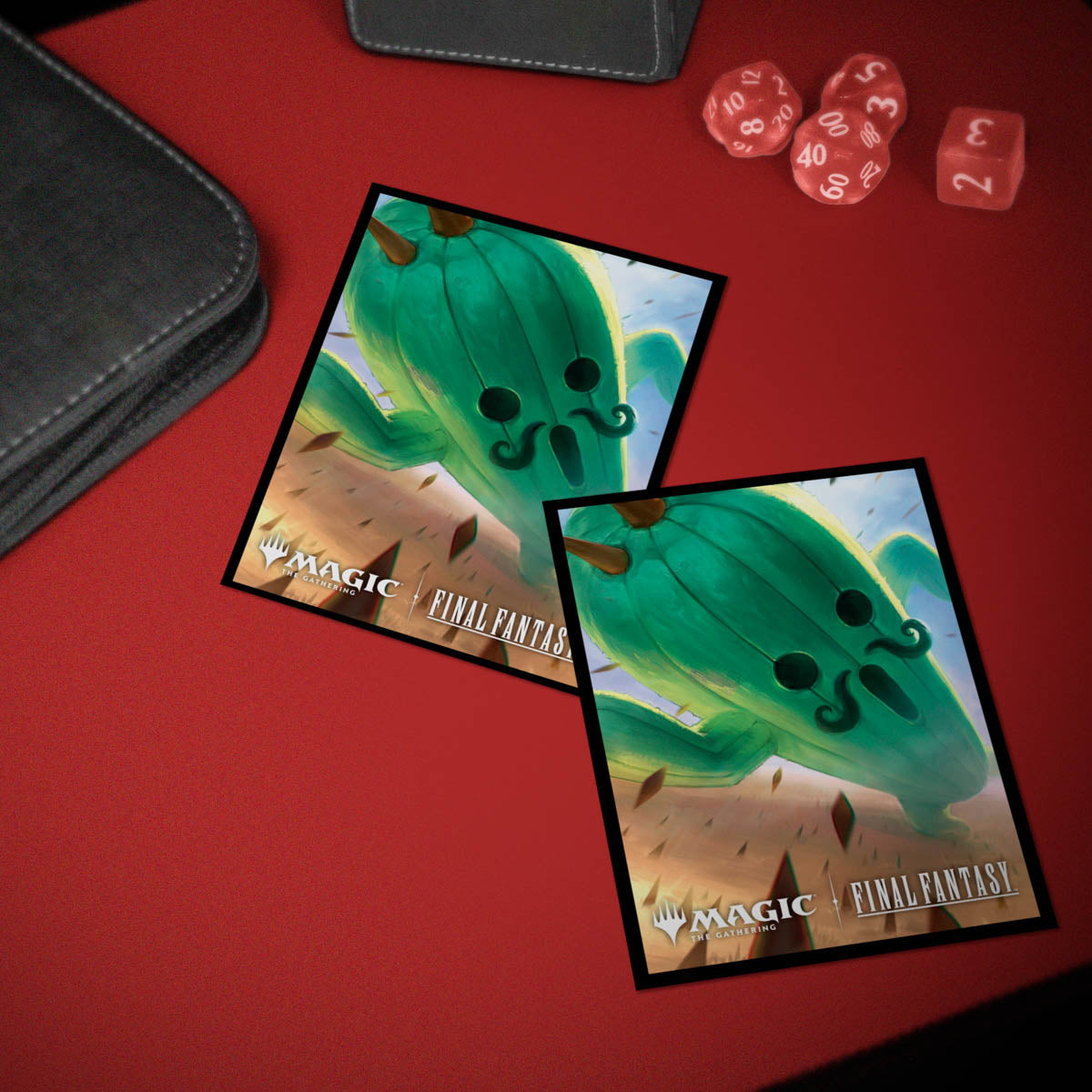 Ultra Pro - Magic: The Gathering - Universes Beyond: Final Fantasy - Sachet de 100 protèges cartes standard Jumbo Cactuar (63 x 89 mm)