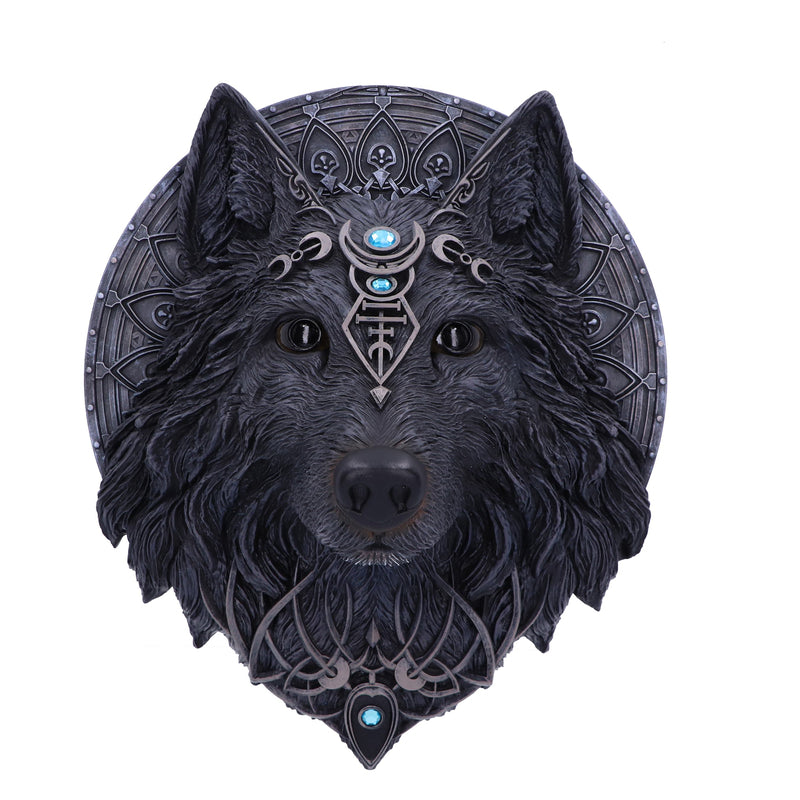 Wolf Moon - Plaque à suspendre Lune du loup magique gothique 30cm