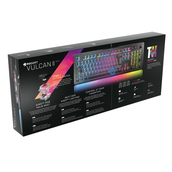 Turtlebeach - Clavier de jeu RGB optique Vulcan II Max Noir - Disposition Azerty FR - flash vidéo