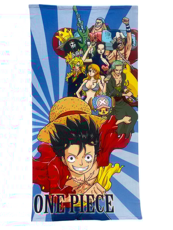 One Piece - Serviette de plage en microfibre Luffy et son équipage (140x70cm) - flash vidéo