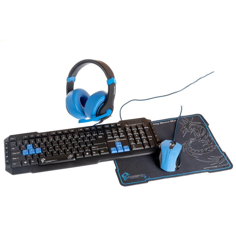 Dragonwar 4 in 1 Pro-Gaming Box-Set Azerty Edition bleue