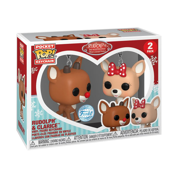 Funko Pocket Pop! Keychain 2-Pack: Rudolph - Rudolph & Clarice - flash vidéo