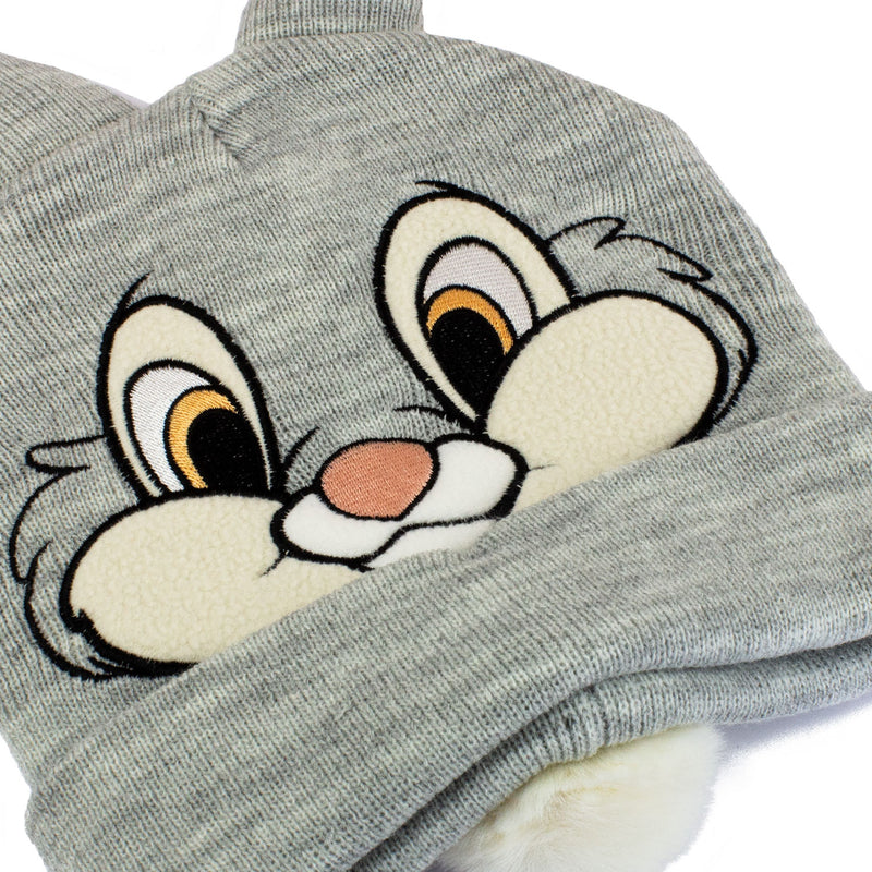 Disney - Bonnet à pompon Gris Bambi Visage de Panpan