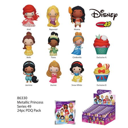 Disney - Assortiment en blind box de figurines de sac de collection Princesses Disney en mousse (24 pcs) - flash vidéo