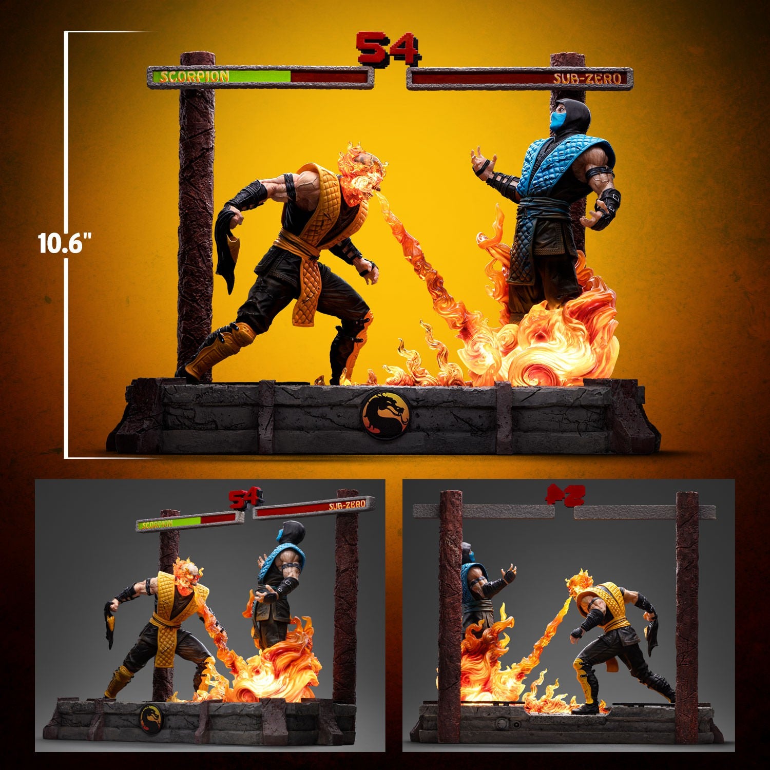 Iron Studios - Deluxe Art Scale 1/10 - Mortal Kombat - Fatality Scorpion vs Sub-Zero Statue 27cm - flash vidéo