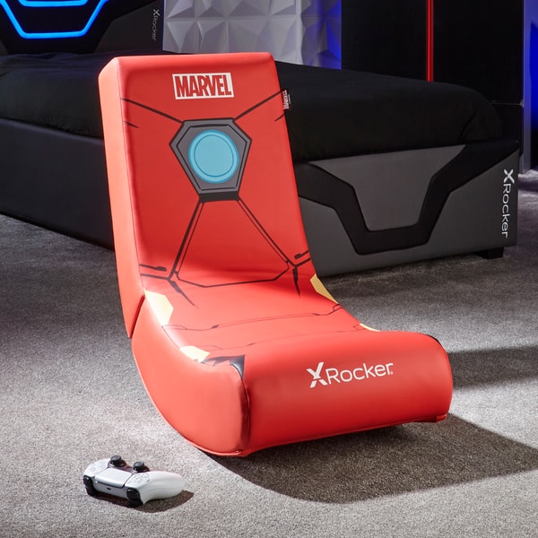 X Rocker - Siège de jeu Video Rocker Icon Marvel officiel Iron Man - flash vidéo
