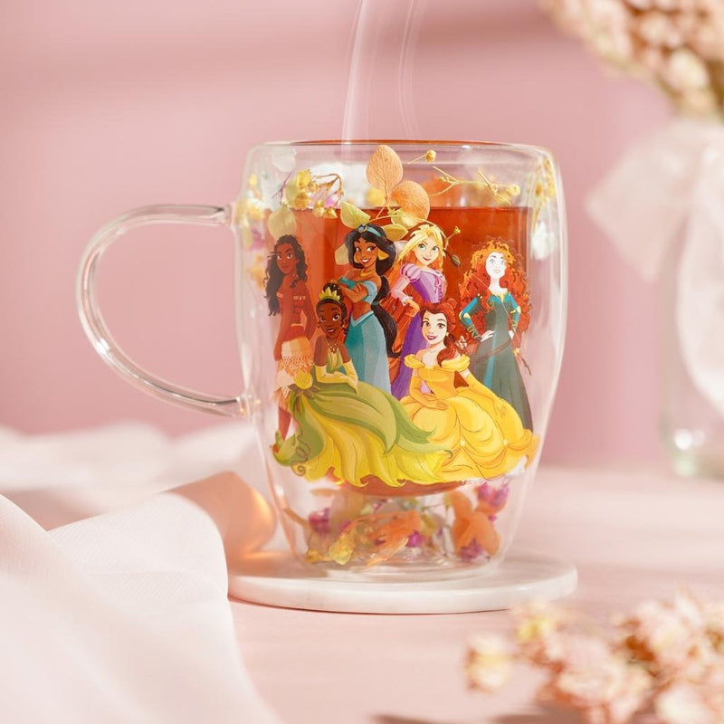 Disney - Princesses - Mug en verre "Fleurs Séchées Princesses" 300ml