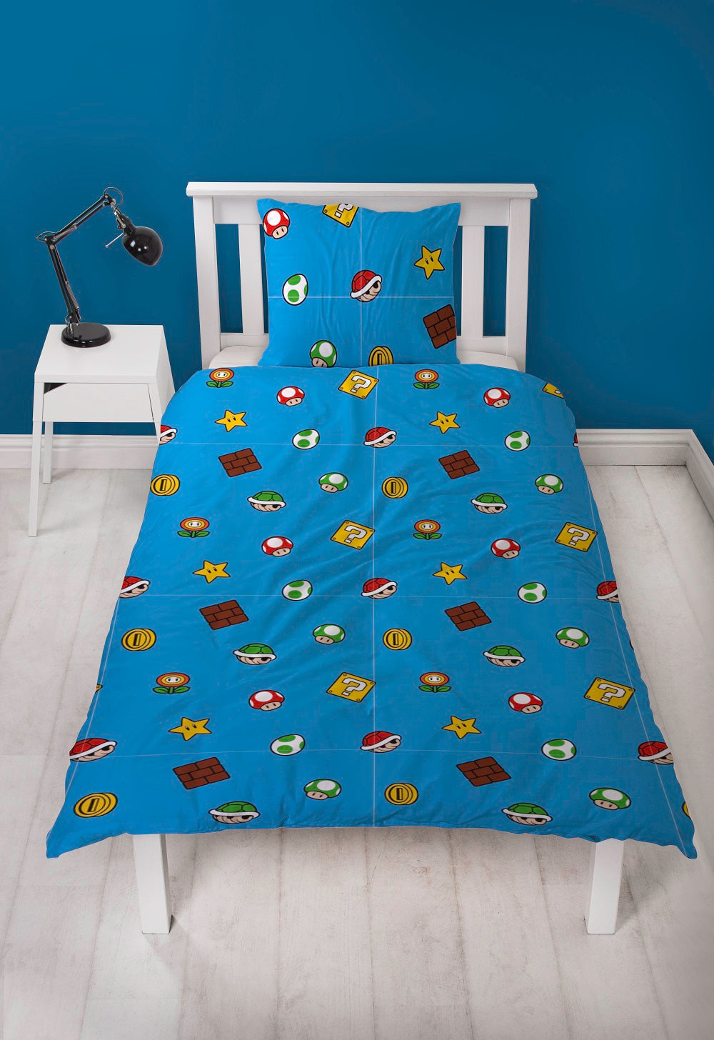 Super Mario - Parure de lit en microfibre Mario et ses amis IV (140x200cm + 63x63cm) - flash vidéo