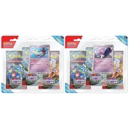 Pokémon JCC - Écarlate et Violet - Pack Blister de 3 Boosters EV07 Couronne Stellaire Latias et Forgelina (1 Booster aléatoire) - flash vidéo