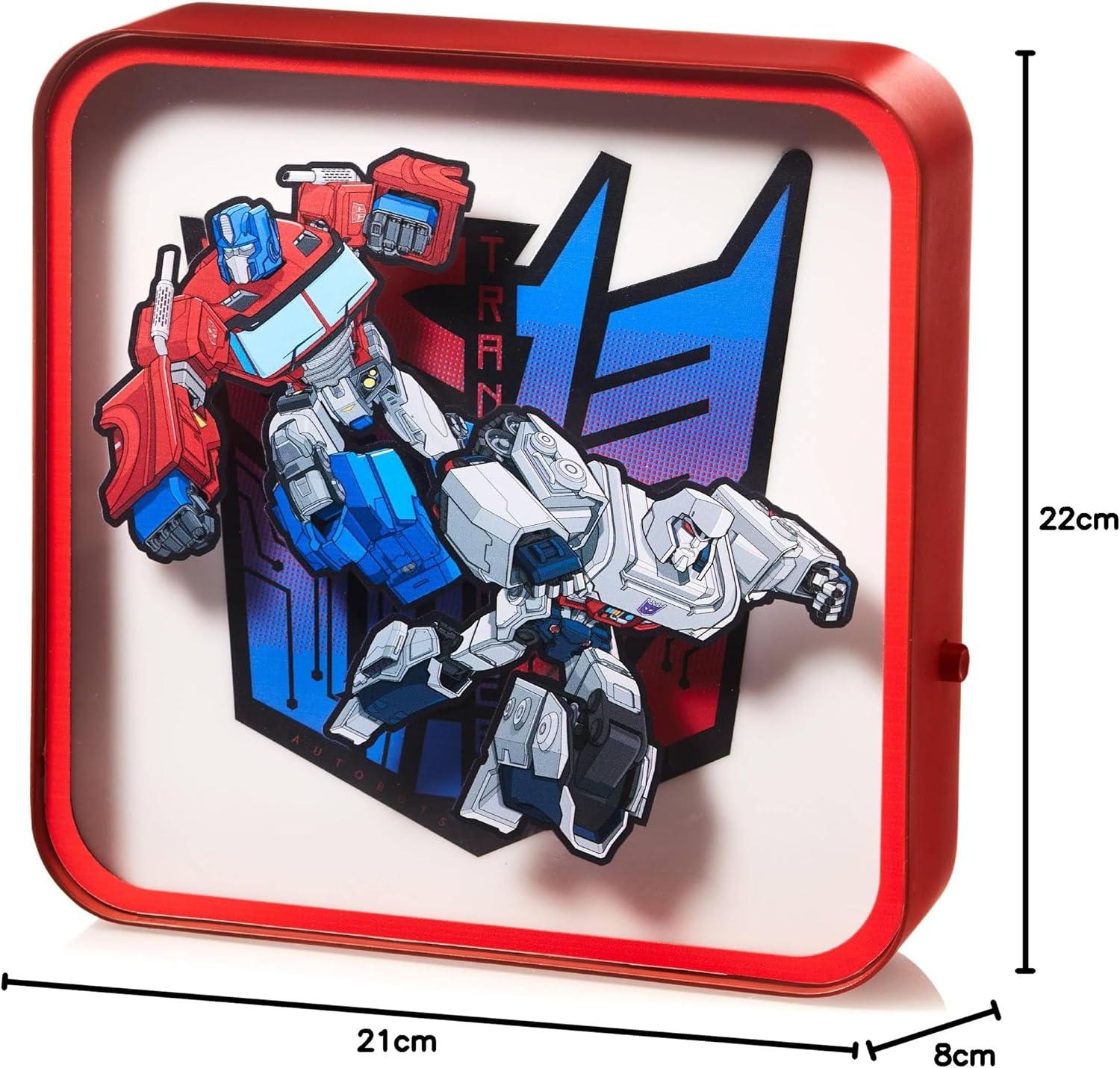 Transformers - Lampe en plexiglas Optimus Prime vs Megatron - flash vidéo