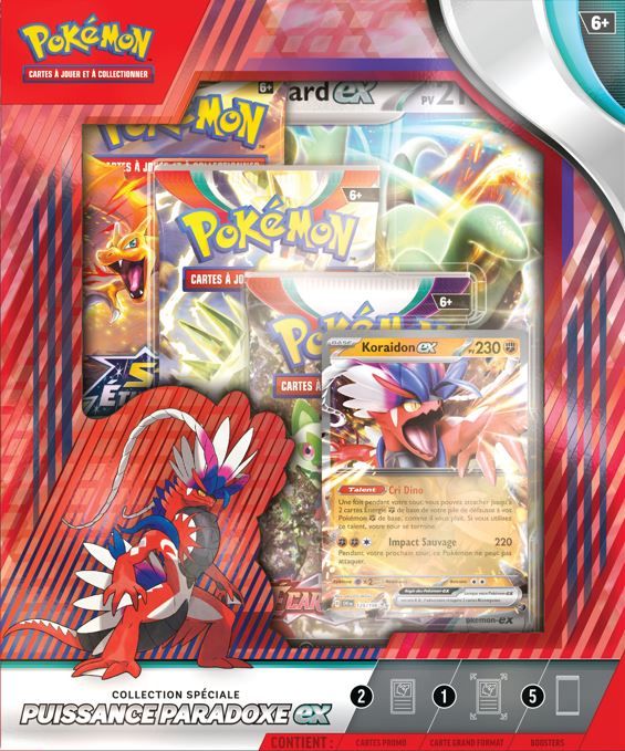 Pokémon JCC - Collection Spéciale Puissance Paradoxe ex (Koraidon-ex ou Miraidon-ex - 1x Boite aléatoire) - flash vidéo