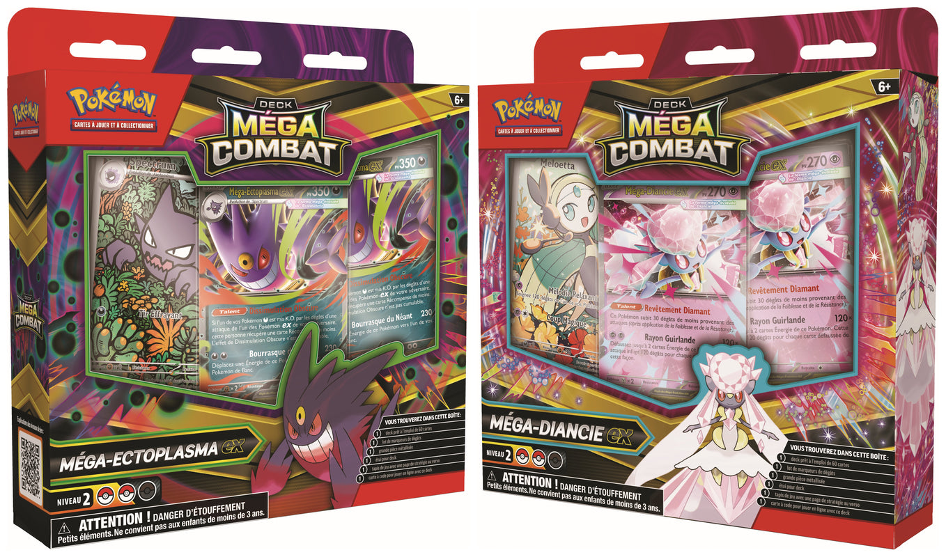 Pokémon JCC : Deck Méga-Combat - Méga-Ectoplasma-ex ou Méga-Diancie-ex (1x deck aléatoire)