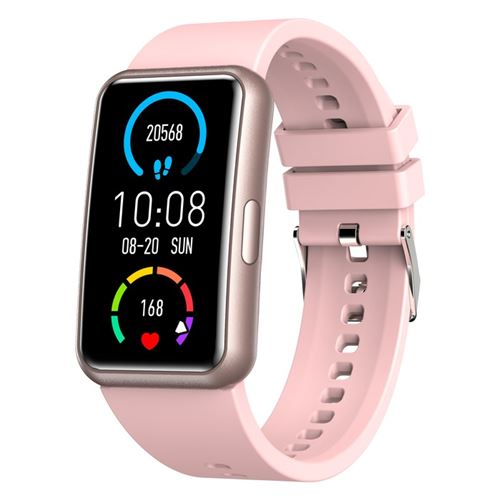 Abyx Fit - Etna - Montre connectée - Poudre de rose - flash vidéo