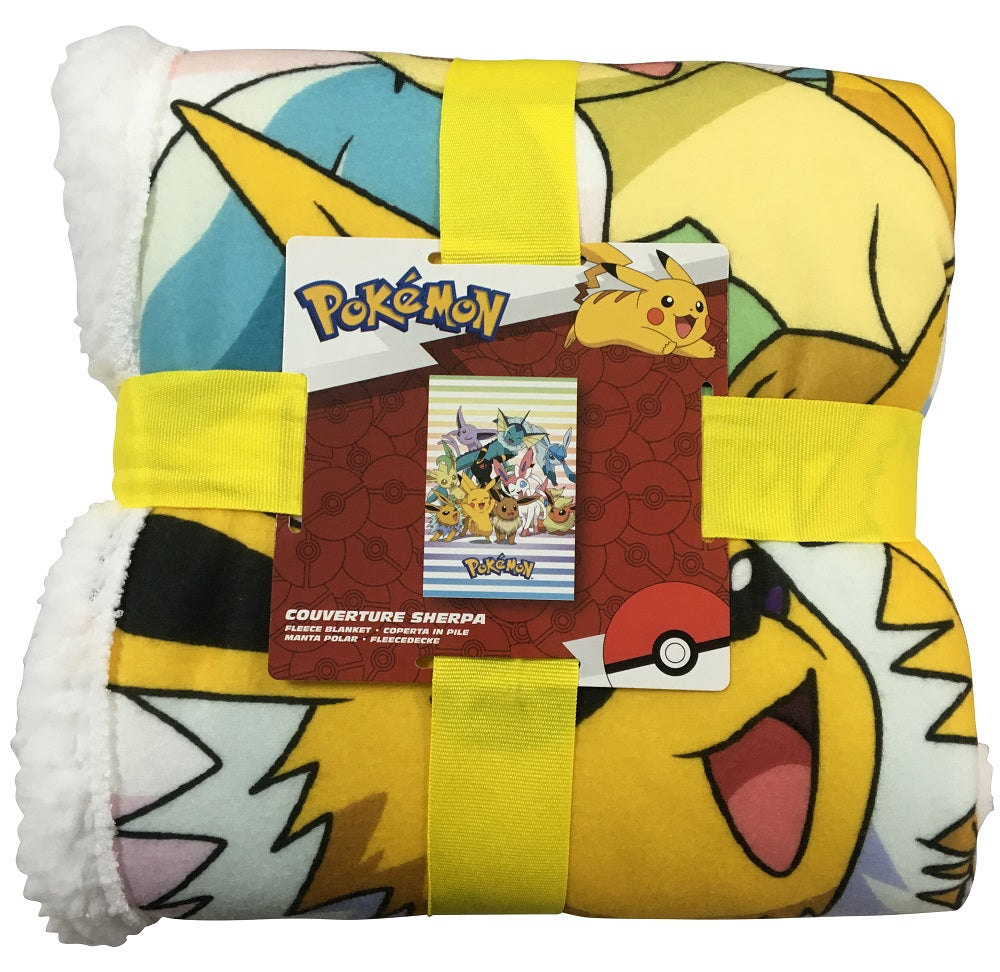 Pokémon - Plaid Sherpa Evolutions d'Evoli II (100x150cm) - flash vidéo