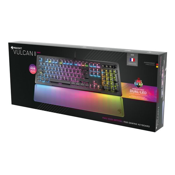 Turtlebeach - Clavier de jeu RGB optique Vulcan II Max Noir - Disposition Azerty FR - flash vidéo