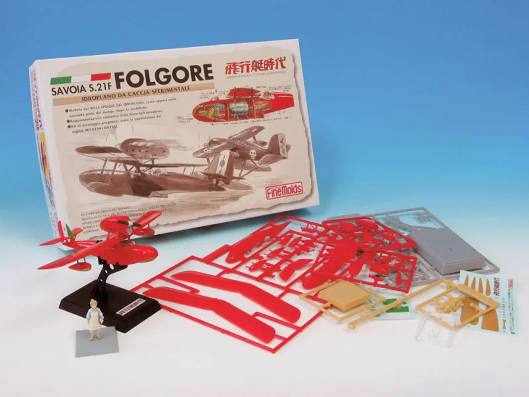 Ghibli - Porco Rosso - Maquette d'hydravion Savoia S.21F Version 2 et figurine de Fio Piccolo au 1/72