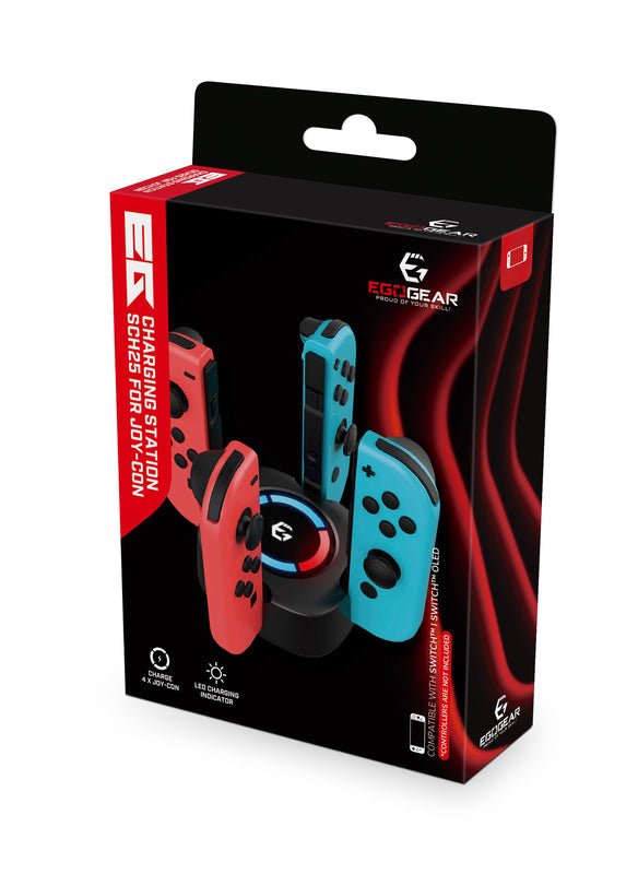 EgoGear - Socle de charge premium SCH25 noir pour manettes Joy-Con de la Switch et Switch OLED