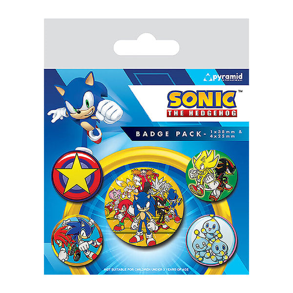 Sega - Sonic le Hérisson - "Speed Team" Pack de 5 Badges - flash vidéo