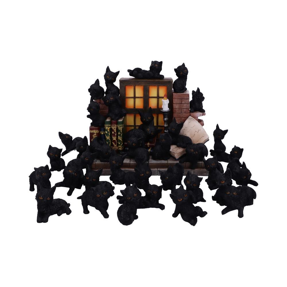 The Witches Litter - Display de 36 chats noirs familiers avec un support décoré 24.8cm