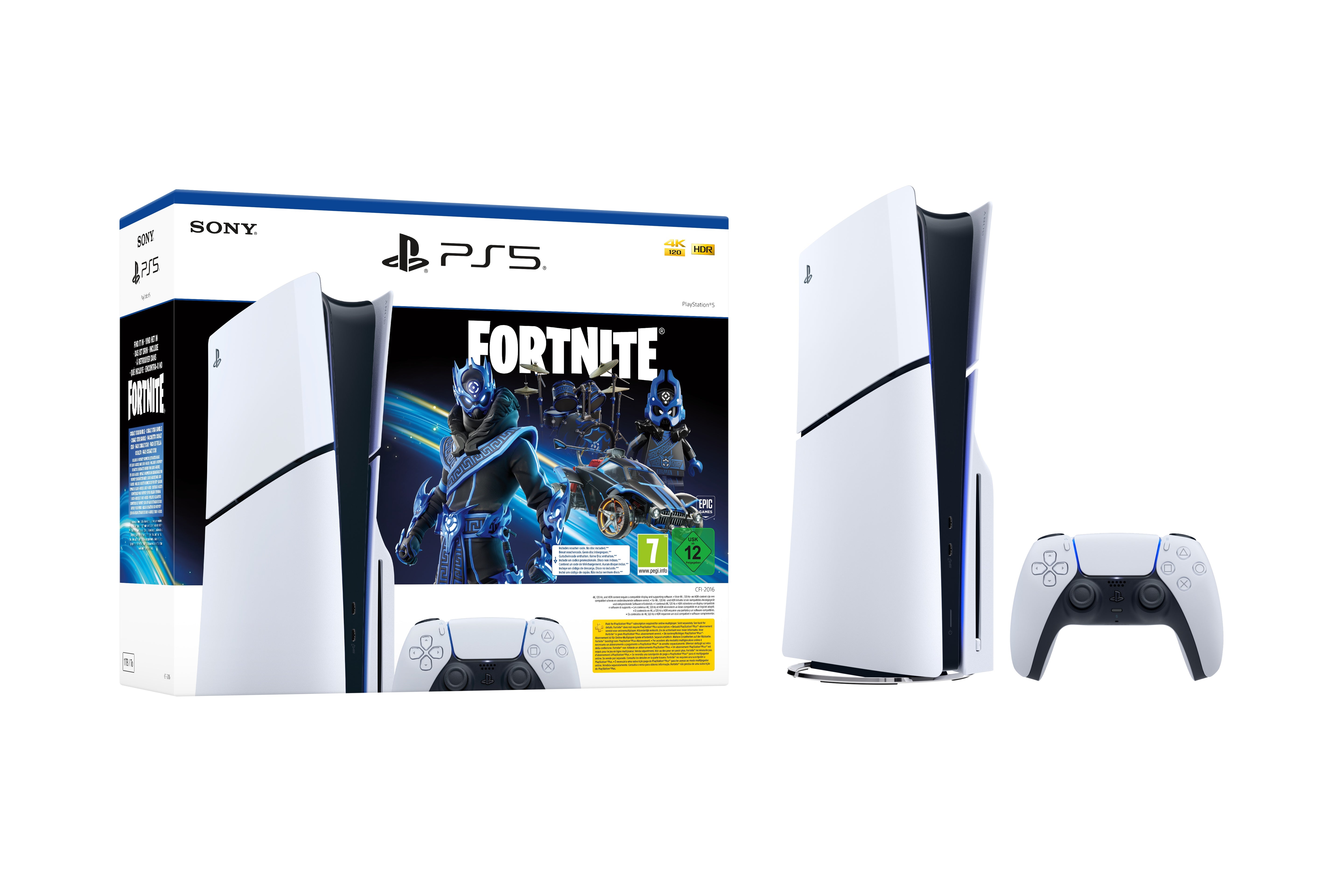 PlayStation 5 White (Slim Model) Fortnite Cobalt Star Bundle - flash vidéo