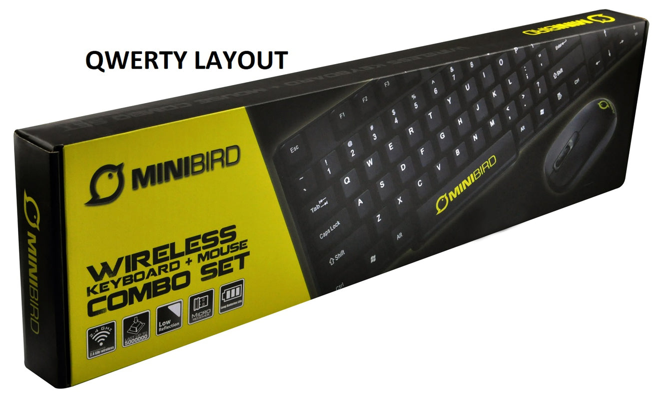 MiniBird Black Grouse Office Wireless Combo Pack QWERTY