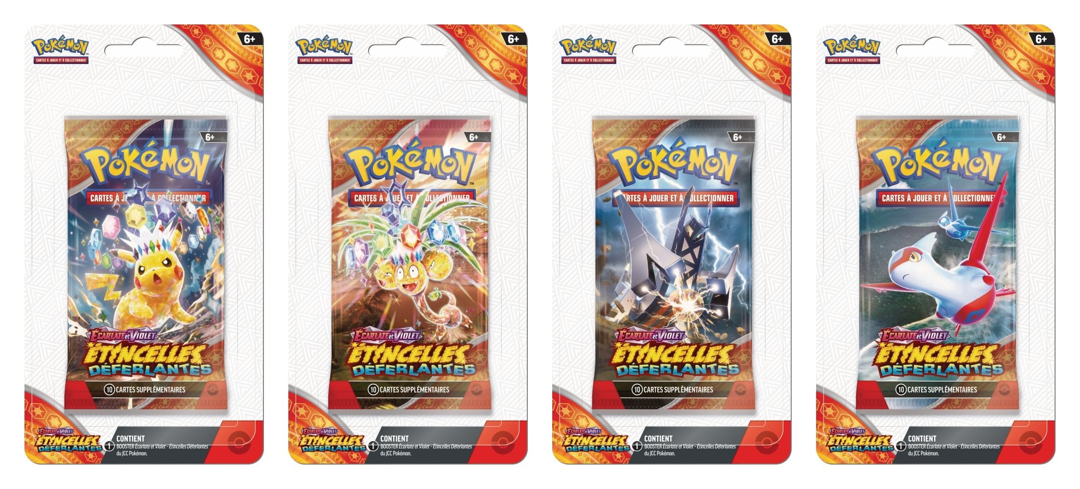 Pokémon JCC - Écarlate et Violet - Pack de Booster Blister EV08 Étincelles Déferlantes (1 Booster aléatoire) - flash vidéo