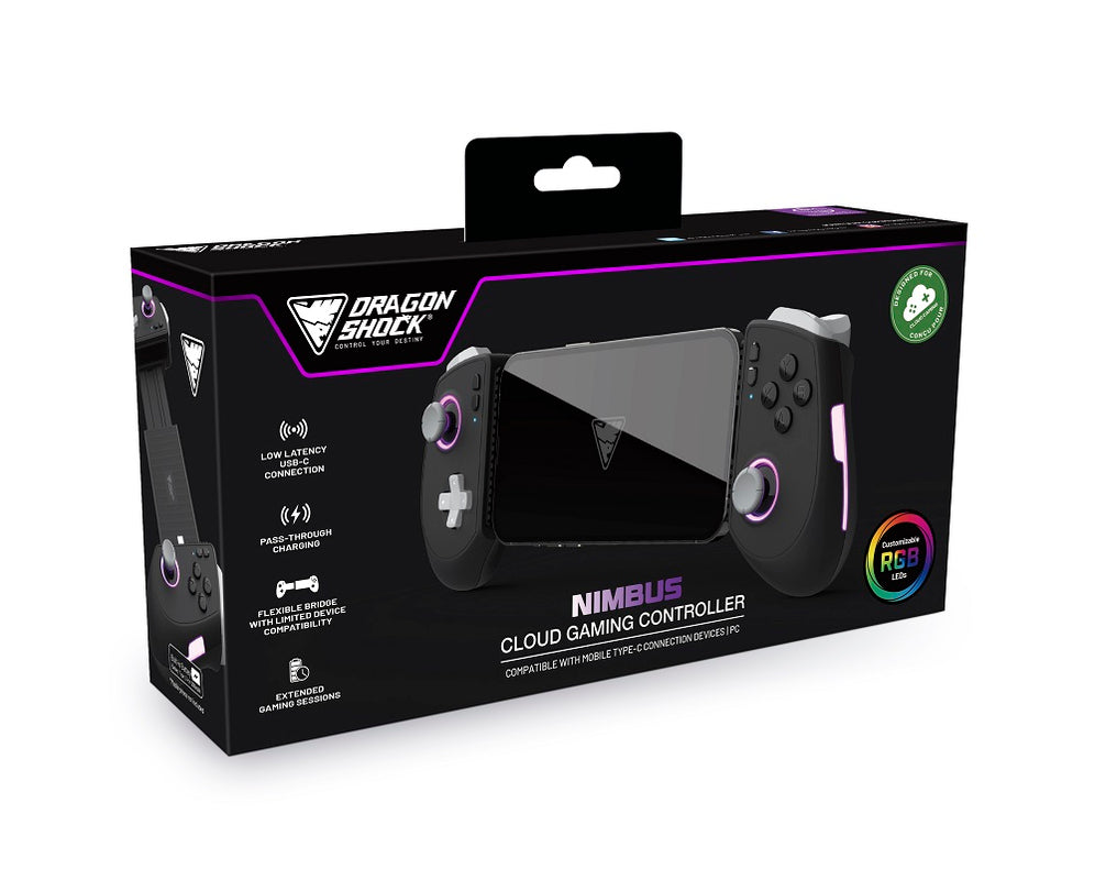 DragonShock - Manette sans fil Bluetooth Nimbus Noire pour Mobile