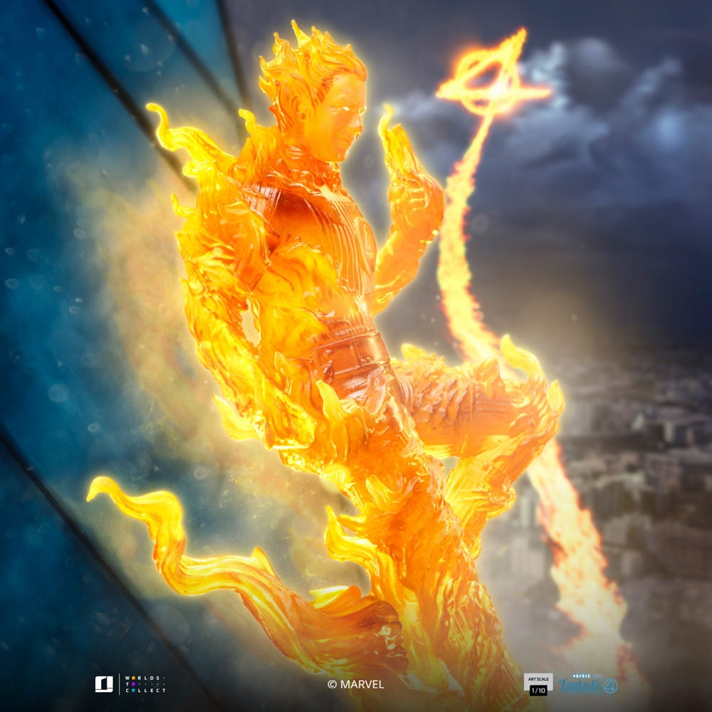 Iron Studios - Art Scale 1/10 - Marvel - The Fantastic Four: First Steps - Human Torch Statue 21cm