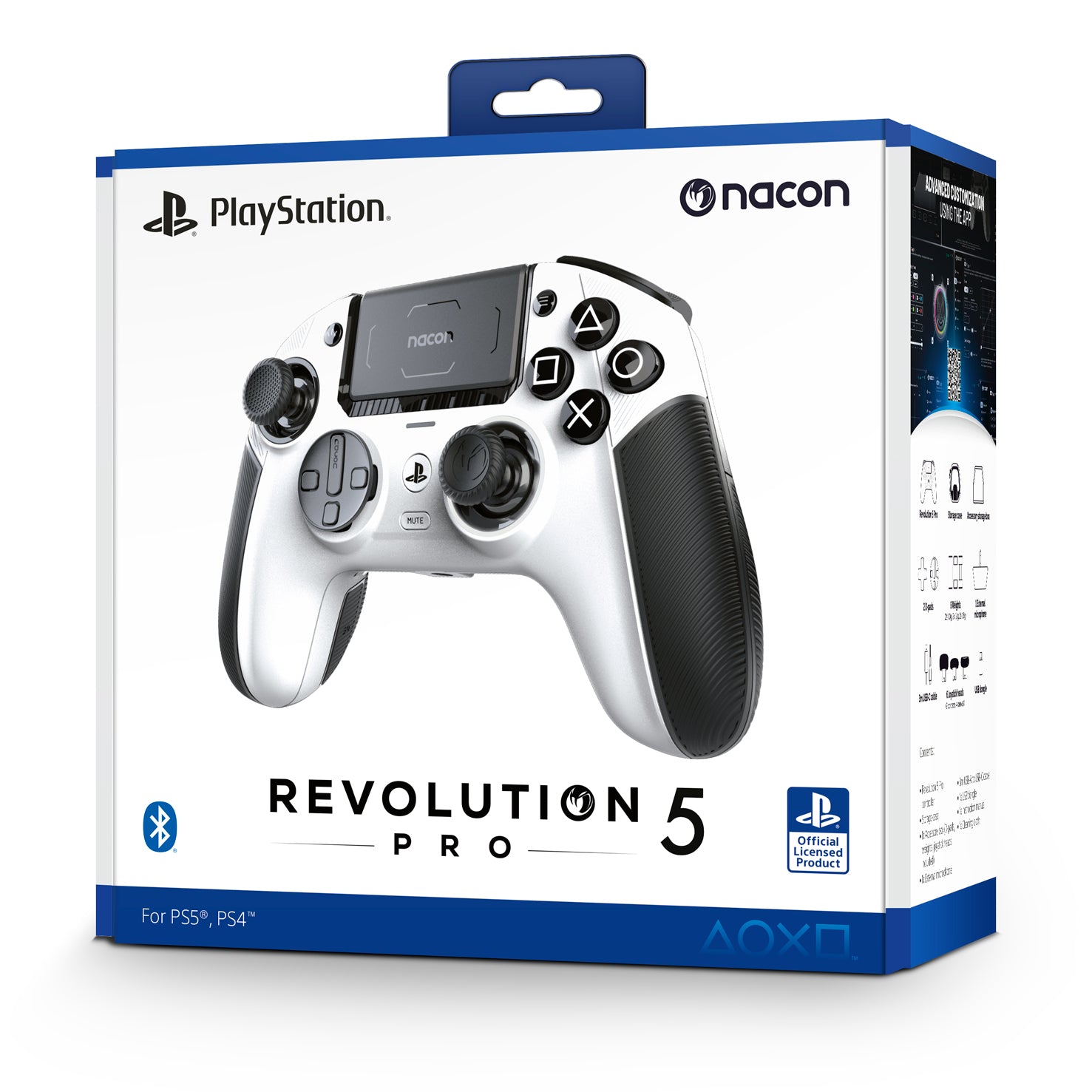 Nacon - Manette Sans Fil Blanche Revolution Pro 5 pour PS4 et PS5