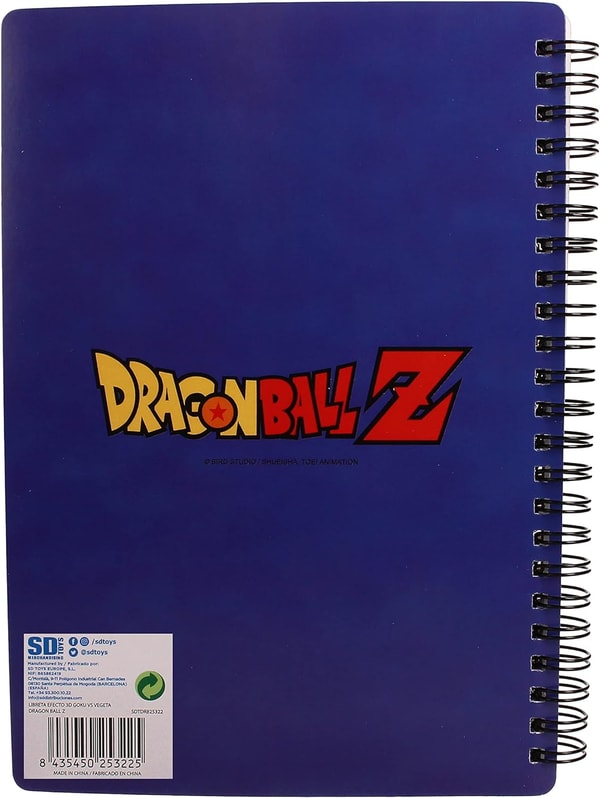 Dragon Ball Z - Carnet de notes lenticulaire Goku vs Vegeta - flash vidéo