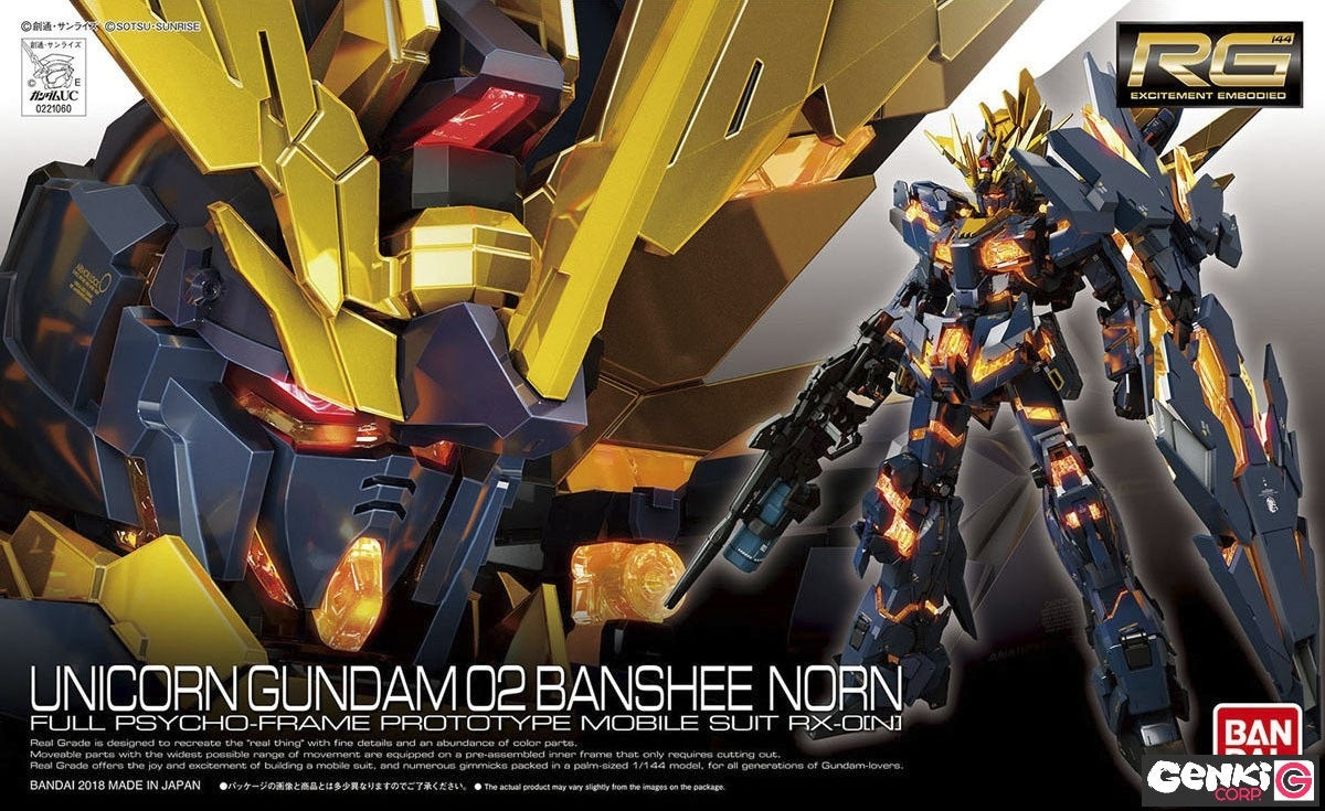 Gunpla - Mobile Suit Gundam Unicorn - RG 1/144 - Unicorn Gundam 02 Banshee Norn Model Kit - flash vidéo