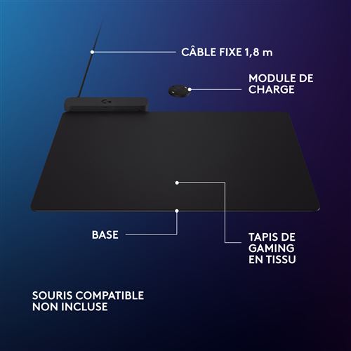 Logitech - Tapis de souris de charge sans fil POWERPLAY 2