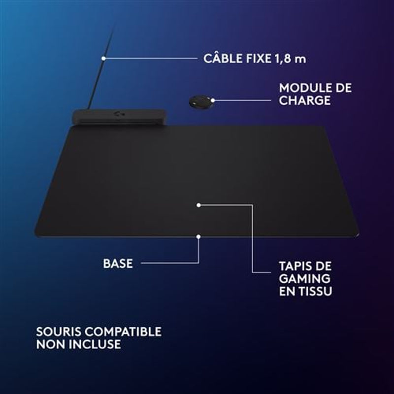 Logitech - Tapis de souris de charge sans fil POWERPLAY 2