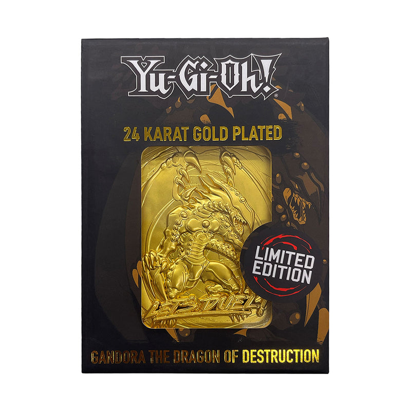 Yu-Gi-Oh! - Lingot Plaqué Or 24 Carats "Gandora le Dragon de la Destruction" en Édition Limitée
