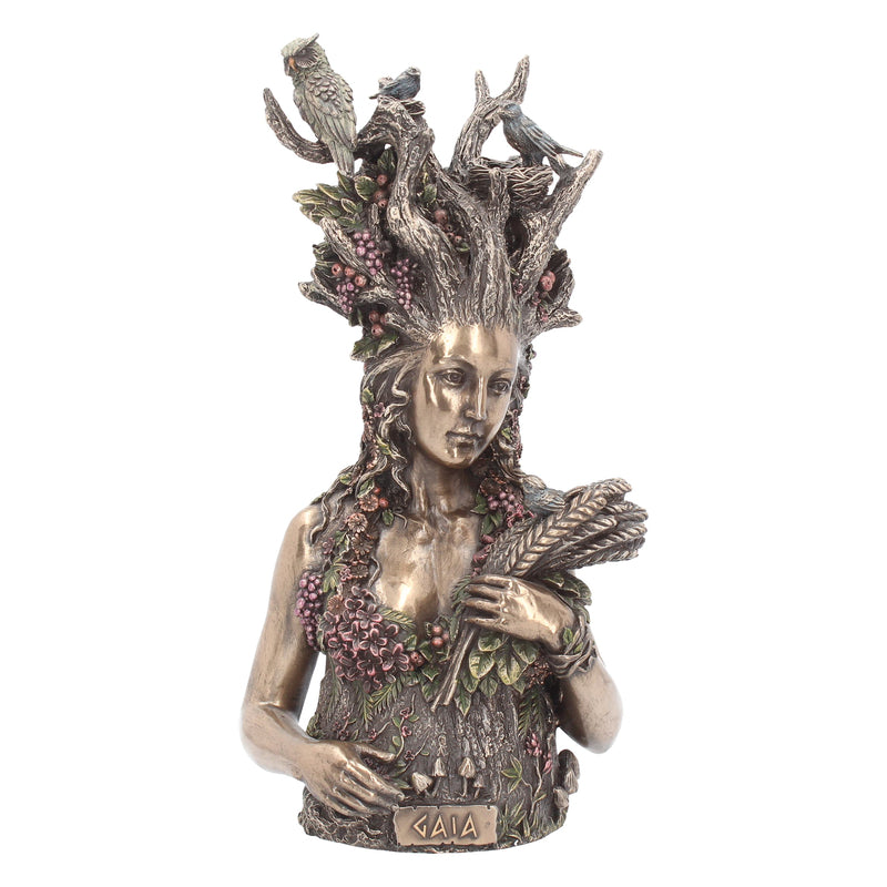 Mother Earth - Buste couleur bronze de la Terre Mère Gaia 26cm