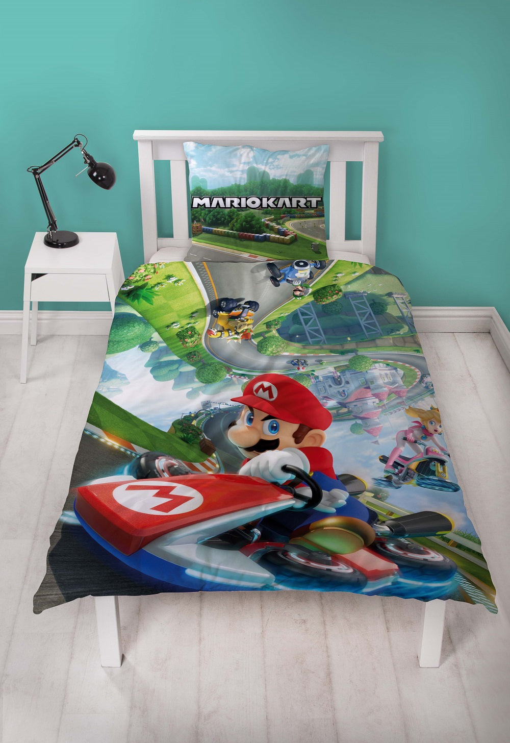 Mario Kart - Parure de lit en microfibre Mario II (140x200cm + 63x63cm) - flash vidéo
